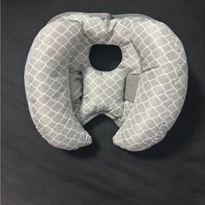 Gray Patterned Baby Head Support Pillow